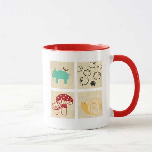 Mug Peinture de quatre blocs de bois pour enfants (Droite)