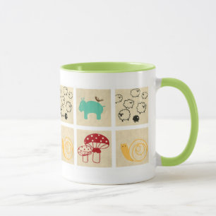 Mug Peinture de quatre blocs en bois des enfants