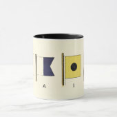 Mug Peinture de quatre drapeaux avec voile écrite sous (Centre)