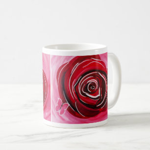 Mug Peinture de rose papillon par Alfred Fox
