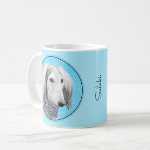Mug Peinture de Saluki (Argent) - Joli art original de