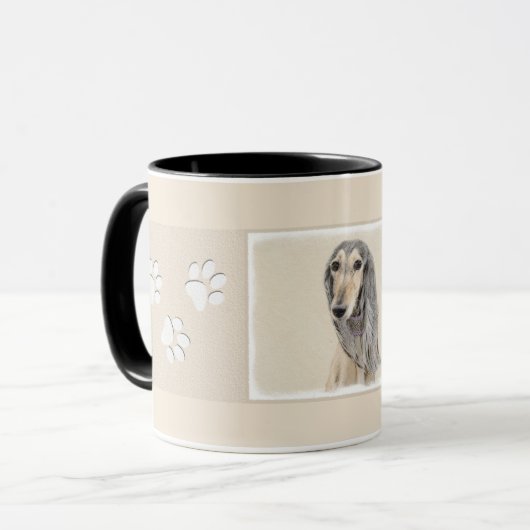 Mug Peinture de Saluki (faon) - art original mignon de (Devant gauche)
