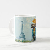 Mug Peinture de scène de Tour Eiffel de Paris (Devant gauche)