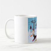 Mug Peinture de ski de Labradors d'amusement d'hiver (Gauche)