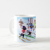 Mug Peinture de ski nordique de Labradors (Devant gauche)