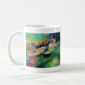 Mug Peinture de soie de la tortue verte (Gauche)