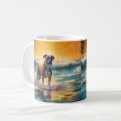 Mug Peinture de surf de la plage Boxer (Devant gauche)