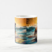 Mug Peinture de surf de la plage Boxer (Centre)