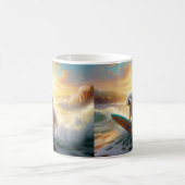 Mug Peinture de surf de plage de Bichon Frise (Centre)