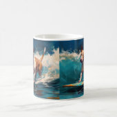 Mug Peinture de surf de plage de Bull Terrier (Centre)