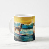 Mug Peinture de Surf sur Plage de Lévrier Afghan (Devant gauche)