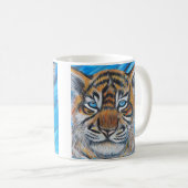 Mug Peinture de tigre à oeil bleu (Devant droit)