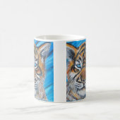 Mug Peinture de tigre à oeil bleu (Centre)
