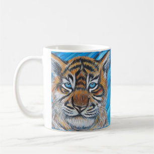 Mug Peinture de Tigre aux Yeux Bleus