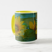 Mug Peinture de tournesol jaune Jardin Art Floral (Devant gauche)