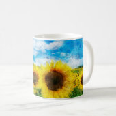 Mug Peinture de tournesols (Devant droit)
