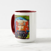 Mug Peinture de train - Cadeau pour les amateurs de tr (Devant gauche)