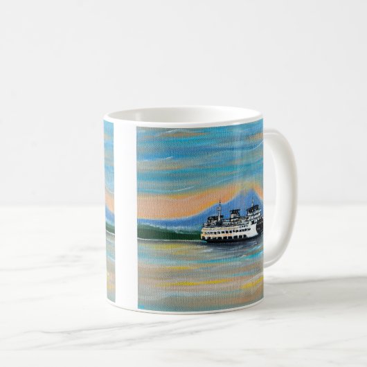 Mug Peinture de traversier Sunrise (Devant droit)