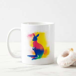 Mug Peinture de vaporisateur minimaliste Kangaroo Silh