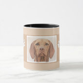 Mug Peinture de Vizsla - art original mignon de chien (Centre)