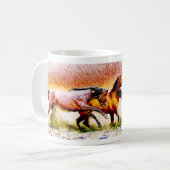 Mug Peinture des chevaux sur (Devant gauche)