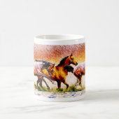 Mug Peinture des chevaux sur (Centre)