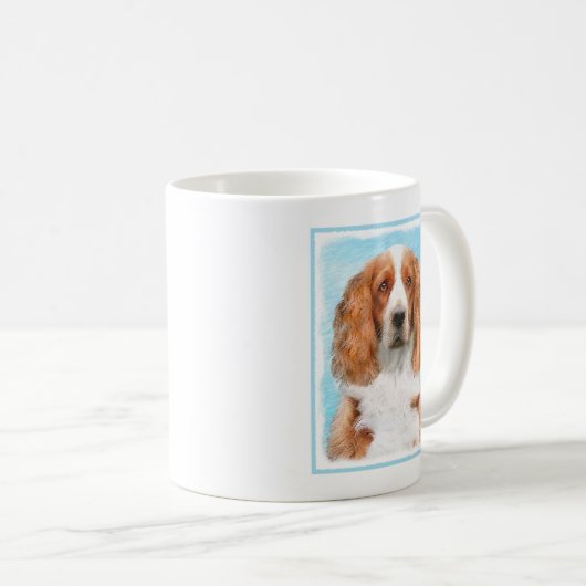 Mug Peinture d'espagnol Welsh Springer - Art original  (Devant droit)
