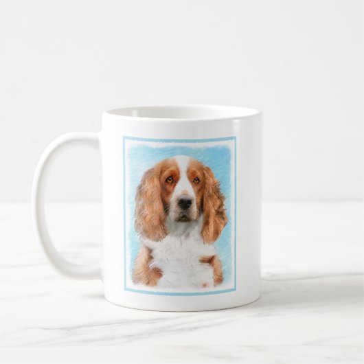 Mug Peinture d'espagnol Welsh Springer - Art original  (Gauche)