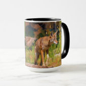 Mug Peinture d'été sur la faune de Coyote (Devant droit)