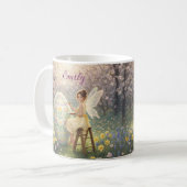 Mug Peinture d'oeuf de fée de Pâques Nom de printemps (Devant gauche)