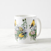 Mug Peinture d'oiseaux d'Oiseau-Chant américain (Devant droit)