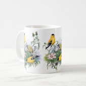 Mug Peinture d'oiseaux d'Oiseau-Chant américain (Devant gauche)