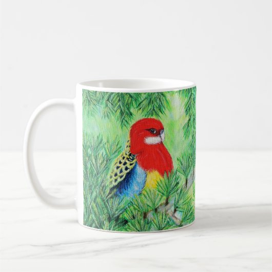 Mug Peinture d'oiseaux Rosella (Gauche)