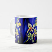 Mug Peinture d'orchidées bleues (Devant gauche)