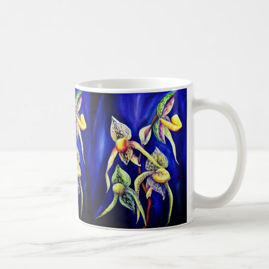 Mug Peinture d'orchidées bleues (Droite)
