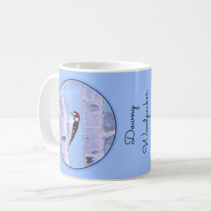 Mug Peinture Downy Woodpecker - Art original pour oise