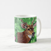 Mug Peinture drôle de cerfs (Devant droit)