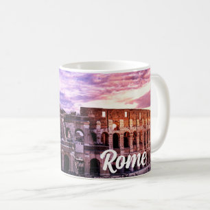 Mug Peinture du Colisée à Rome au coucher du soleil