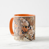 Mug Peinture d'un papillon orange et noir sur flotteur (Devant gauche)