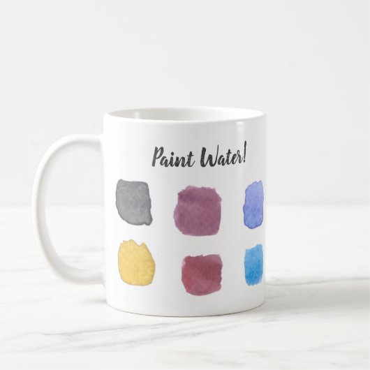 Mug Peinture Eau Aquarelle Nom de l'artiste Monogramme (Gauche)