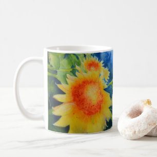 Mug Peinture élégante de tournesol à l'aquarelle