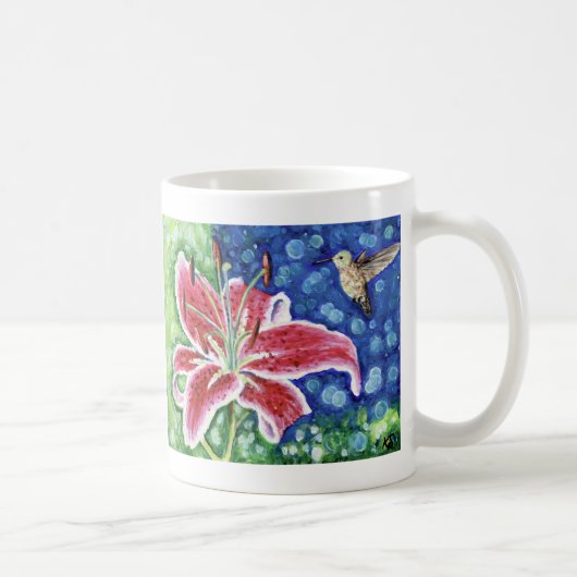 Mug Peinture en lys de colibri et de stargazer (Droite)