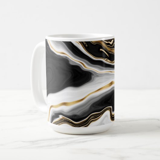 Mug Peinture en marbre doré moderne esthétique (Devant gauche)