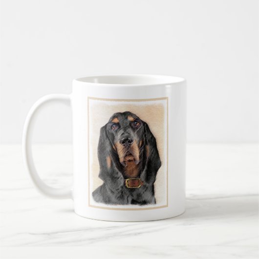Mug Peinture en noir et blanc - Art original Chien (Gauche)