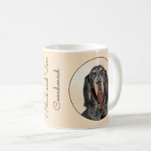 Mug Peinture en noir et blanc - Art original Chien (Devant droit)