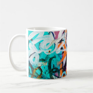 Mug Peinture endommagée en béton, patinée, murale u