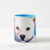 Mug Peinture étonnante d'un petit ours polaire. Comman (Centre)