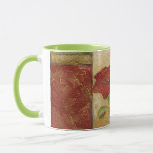 Mug Peinture florale avec traits de pinceau visibles
