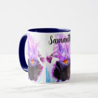 Peinture florale de fleur d'Iris aquarelle violett