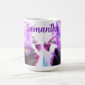Mug Peinture florale de fleur d'Iris pourpre à l'aquar (Centre)